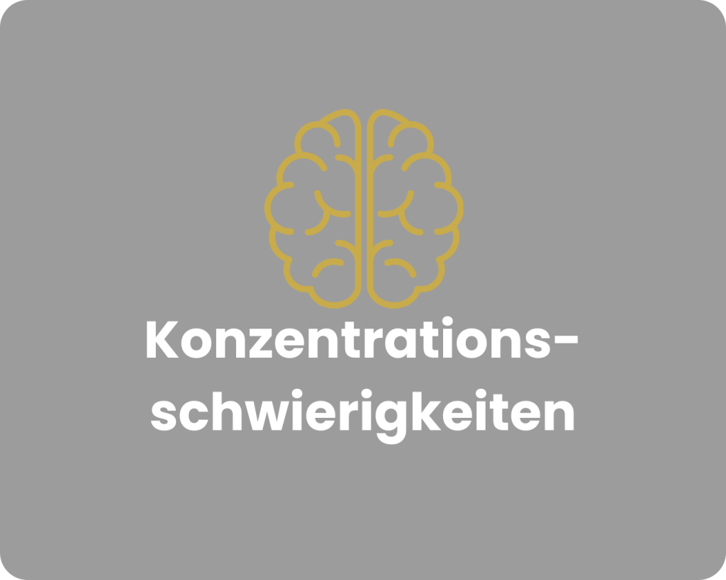 Icon für Konzentrationsschwierigkeiten als Symbol für mentale Erschöpfung und innere Unruhe